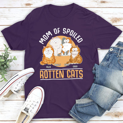 Mom Of Spoiled Cat - Personalized Custom Unisex T-shirt