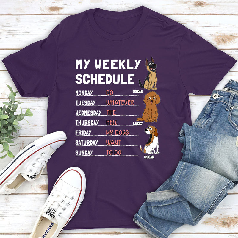 My Weekly Schedule - Personalized Custom Unisex T-shirt