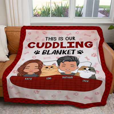 Couple Cuddling Blanket - Personalized Custom Fleece Blanket