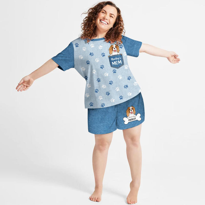 Dog Mom Pocket Pattern - Personalized Custom Short Pajama Set
