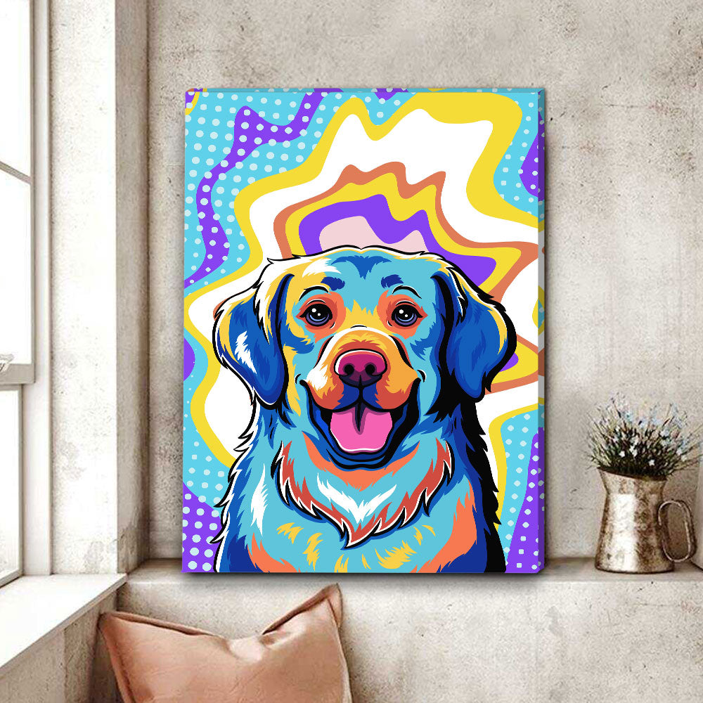 Golden Retriever Pop Art 3 Canvas Print PAWSIONATE