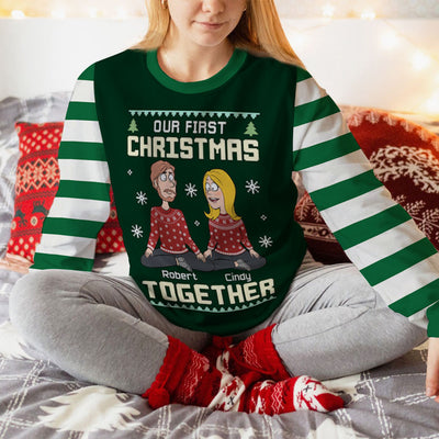 Our First Christmas - Personalized Custom All-Over-Print Sweatshirt