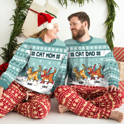 Winter Cat Mint - Personalized Custom All-Over-Print Sweatshirt