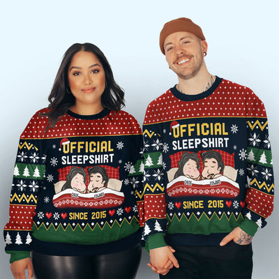Couple Official Sleepshirt - Personalized Custom All-Over-Print Sweatshirt