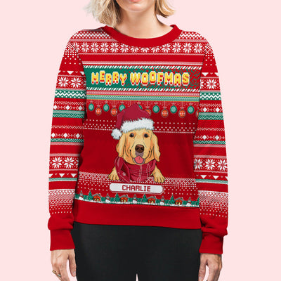Merry Woofmas - Personalized Custom All-Over-Print Sweatshirt