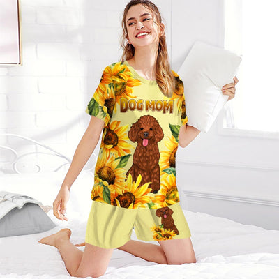 Dog Mom Sunflower - Personalized Custom Short Pajama Set