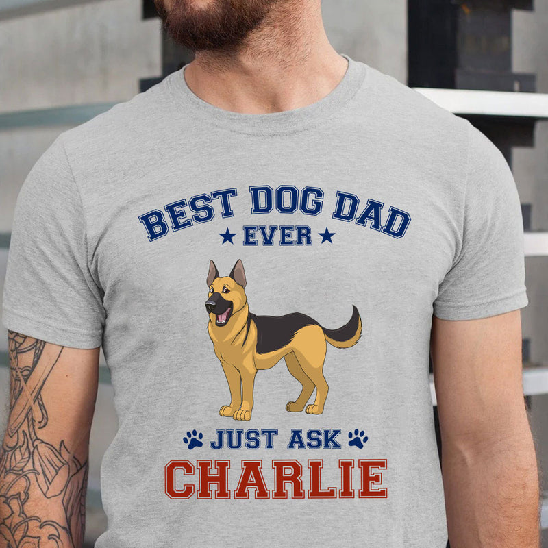 Best Dog Dad Red Blue - Personalized Custom Unisex T-shirt