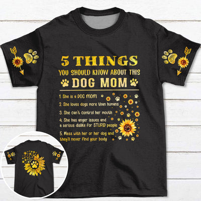 5 Things About This Dog Mom - All-over-print T-shirt