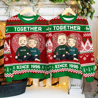 Together Couple - Personalized Custom All-Over-Print Sweatshirt