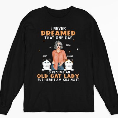 Become An Old Cat Lady - Personalized Custom Long Sleeve T-shirt