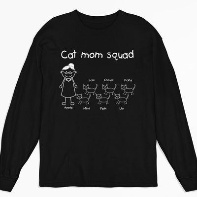 Cat Mom Squad - Personalized Custom Long Sleeve T-shirt