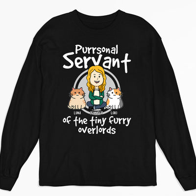 Cat Purrsonal Servant - Personalized Custom Long Sleeve T-shirt