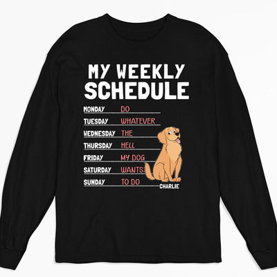 My Weekly Schedule - Personalized Custom Long Sleeve T-shirt