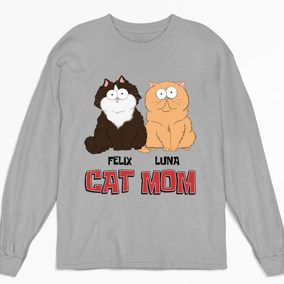 Red Cat Mom - Personalized Custom Long Sleeve T-shirt