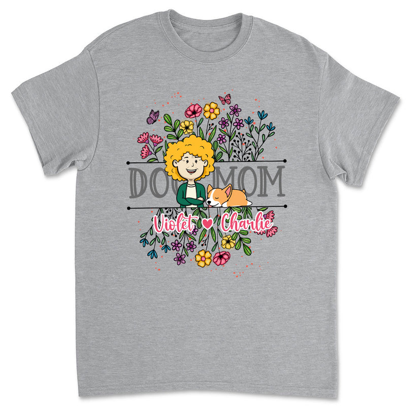 Dog Mom Flower - Personalized Custom Unisex T-shirt