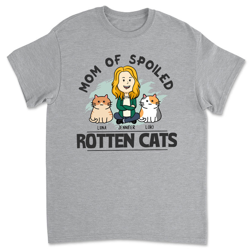 Mom Of Spoiled Cats - Personalized Custom Unisex T-shirt