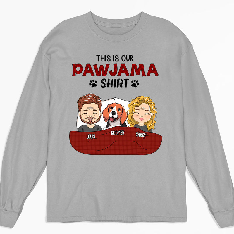Pawjama Shirt Couple - Personalized Custom Long Sleeve T-shirt