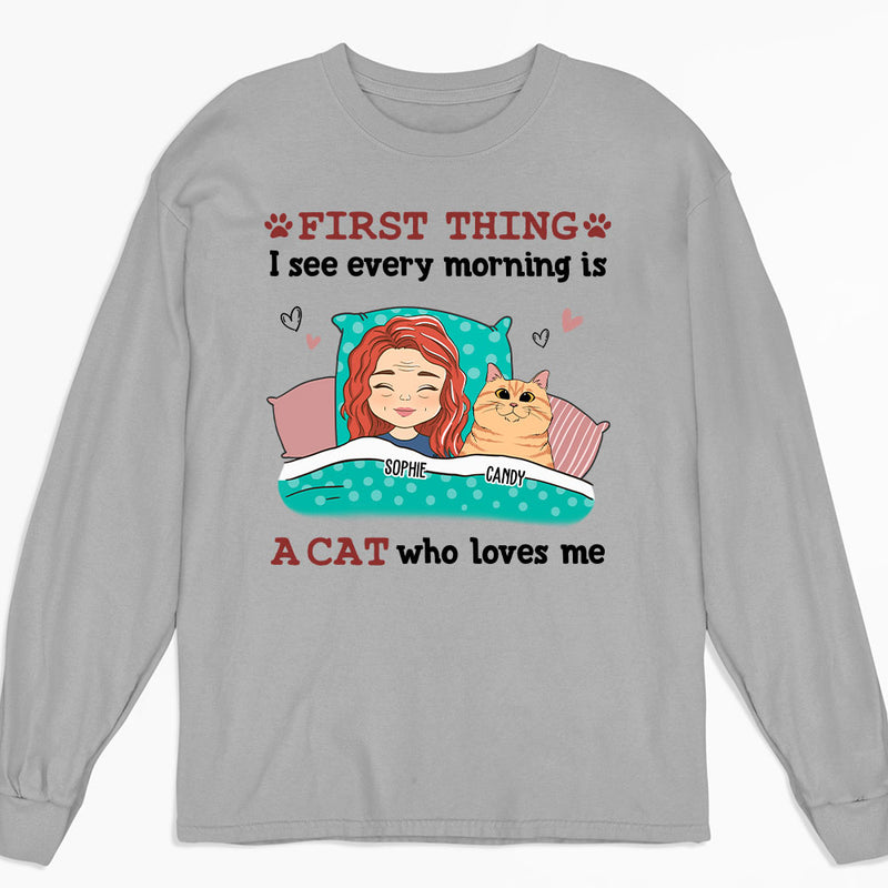 Every Morning Cat - Personalized Custom Long Sleeve T-shirt