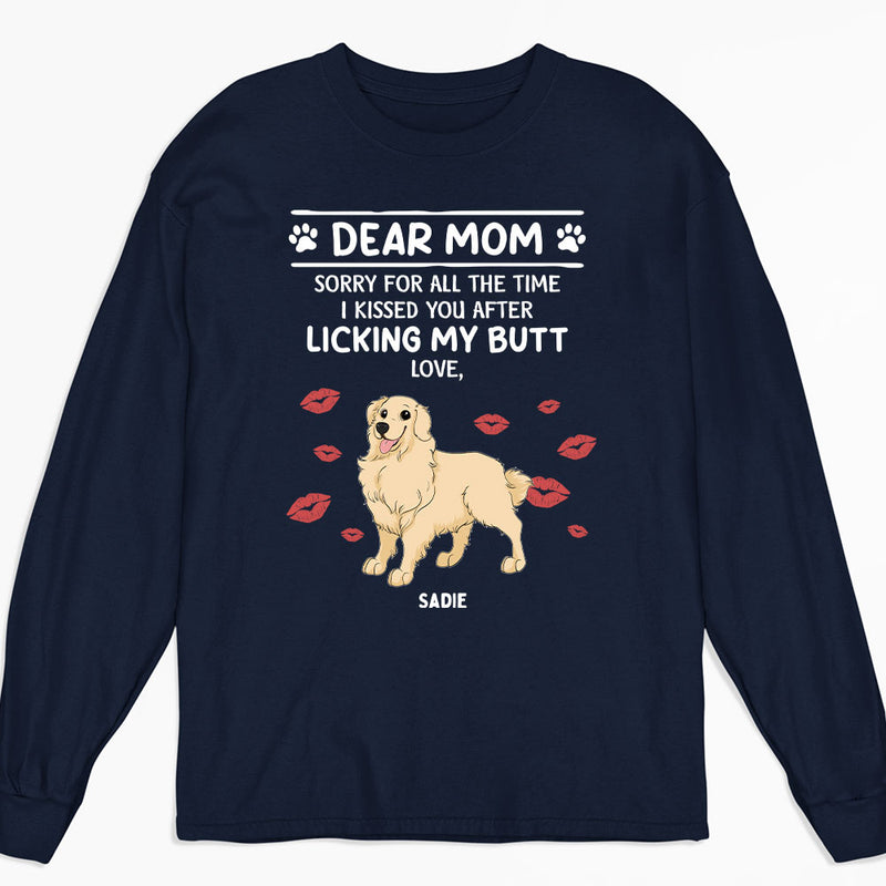 I Kissed You Mommy - Personalized Custom Long Sleeve T-shirt