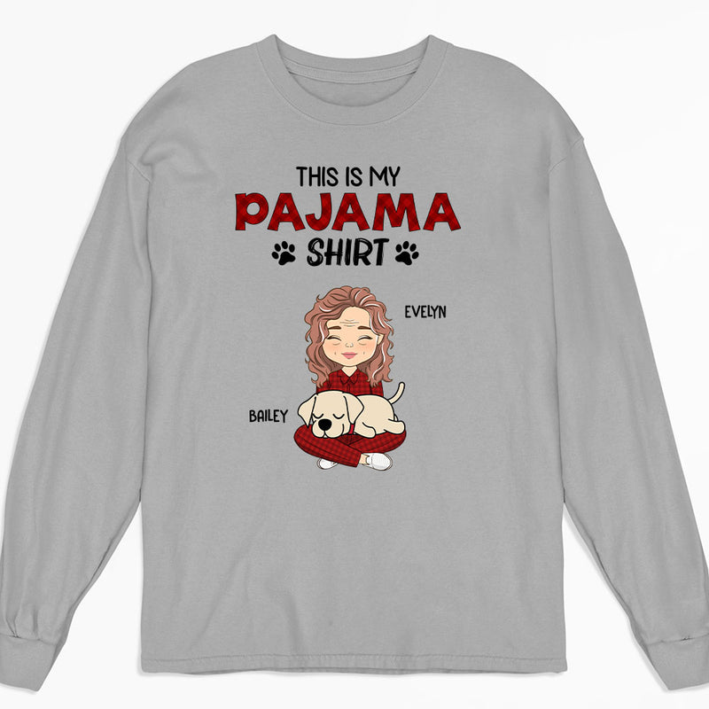 Sleeping Pet Pajama Shirt - Personalized Custom Long Sleeve T-shirt