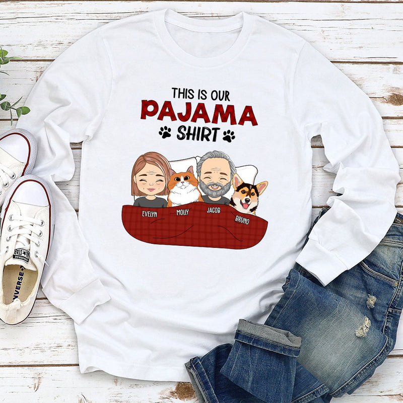 Pajama Shirt Couple - Personalized Custom Long Sleeve T-shirt