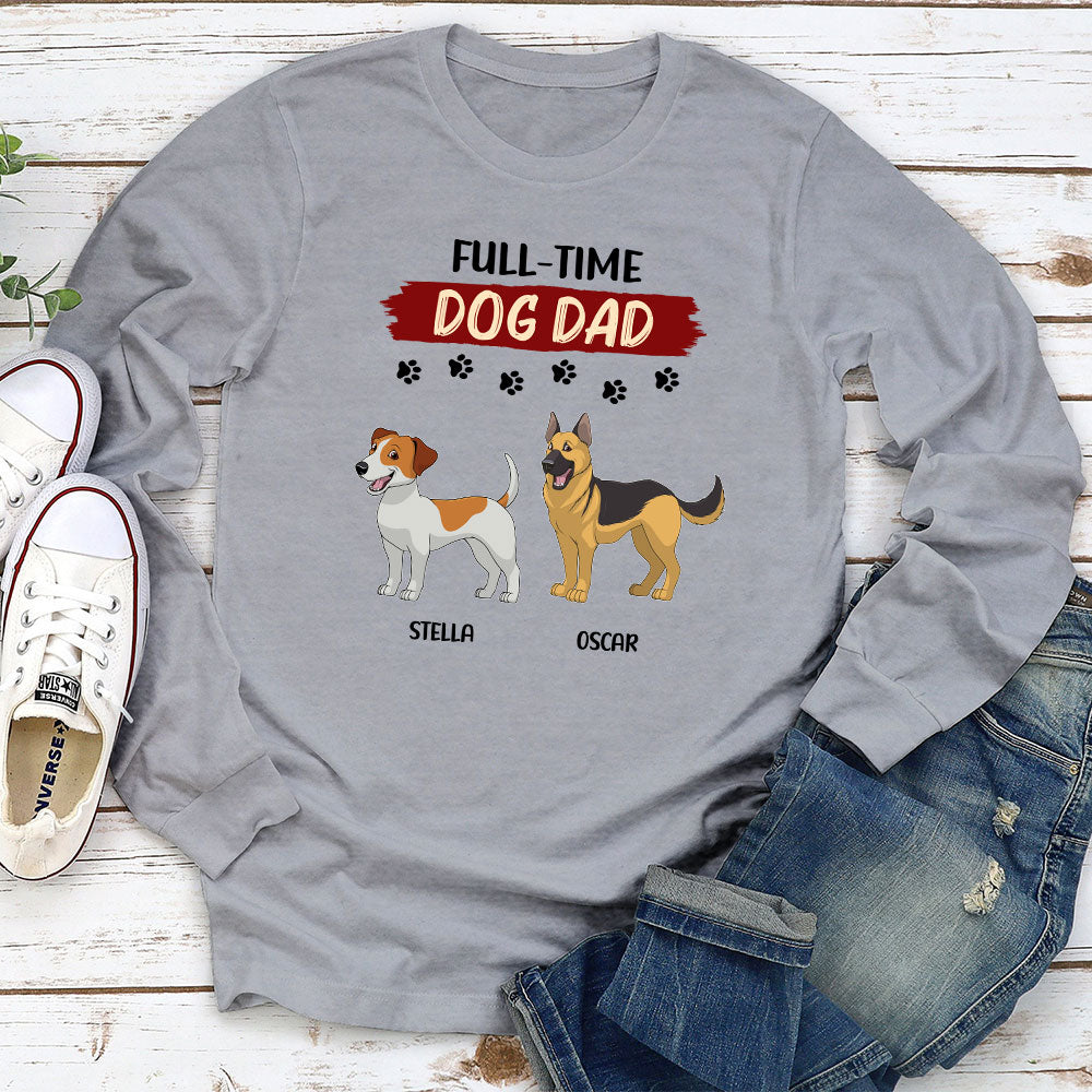 Full-Time Mom Personalized Pet Lover Custom Long Sleeve Shirt