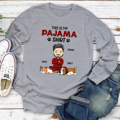 Sleeping Pet Pajama Shirt - Personalized Custom Long Sleeve T-shirt