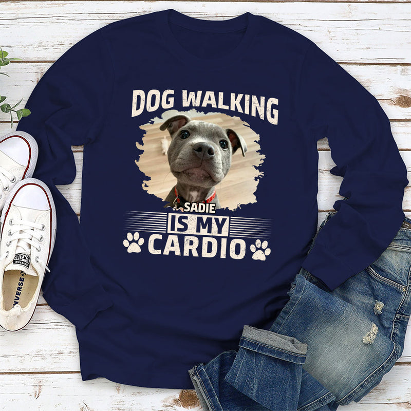 Cardio With Dog Retro - Personalized Custom Long Sleeve T-shirt