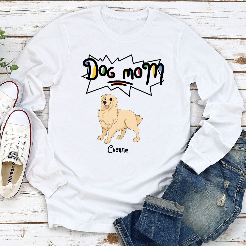 Dog Mom Dad Colorful Personalized Father Mother's Day Custom Unisex Long Sleeve Shirt