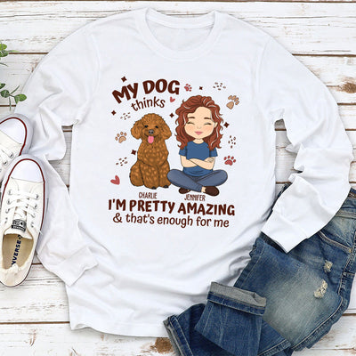 My Dog Thinks - Personalized Custom Long Sleeve T-shirt