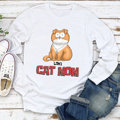 Red Cat Mom - Personalized Custom Long Sleeve T-shirt