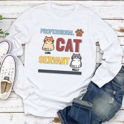 Cats Professional Servant - Personalized Custom Long Sleeve T-shirt