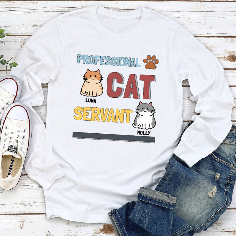 Cats Professional Servant - Personalized Custom Long Sleeve T-shirt