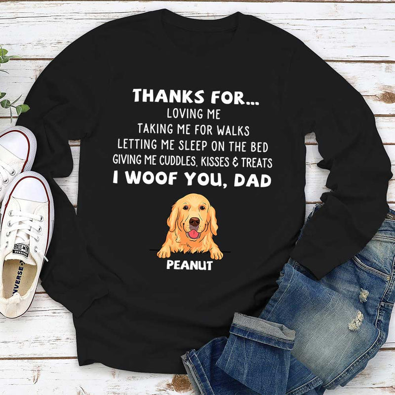 Dog Thanks For... - Personalized Custom Long Sleeve T-shirt