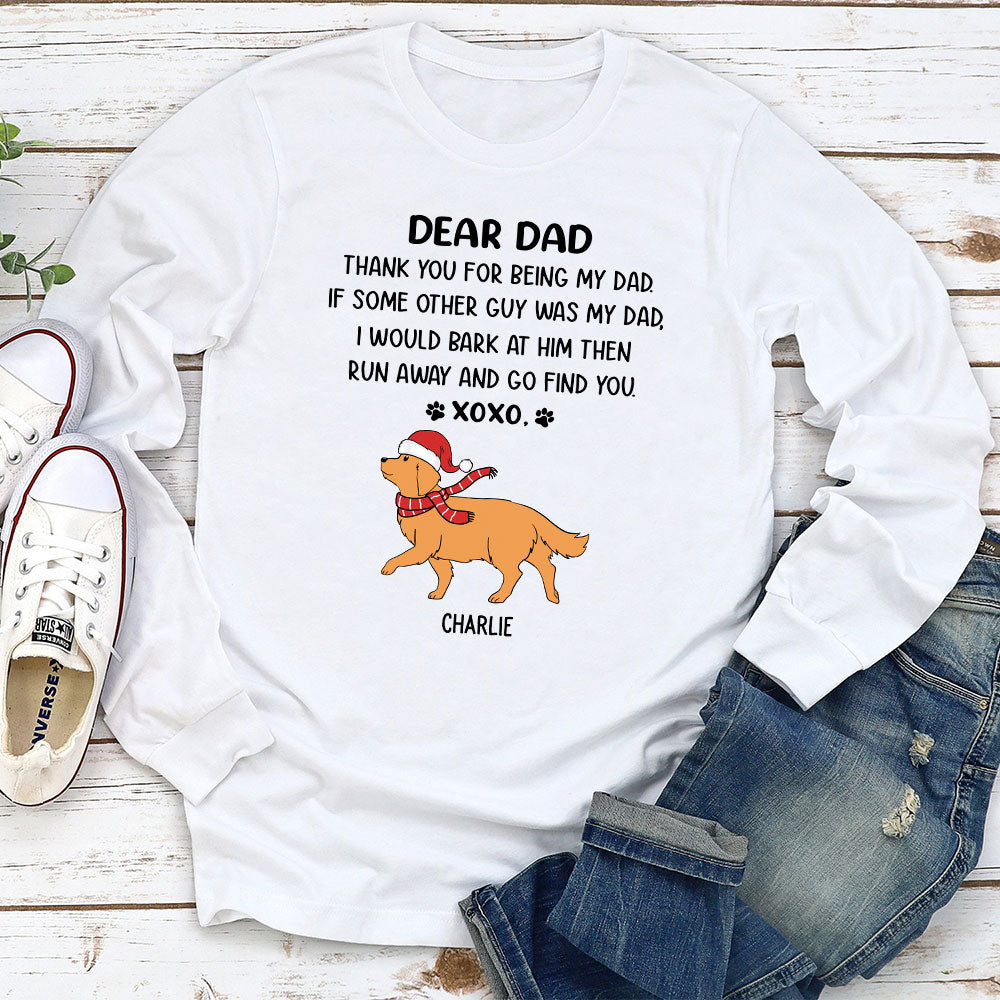 Dear Mom Dad XoXo Christmas Personalized Pet Lover Custom Unisex Long Sleeve Shirt