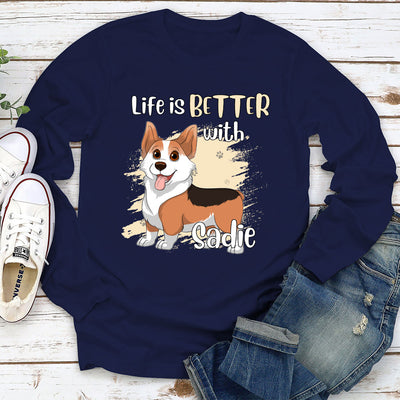 Life With Dog - Personalized Custom Long Sleeve T-shirt