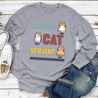 Cats Professional Servant - Personalized Custom Long Sleeve T-shirt