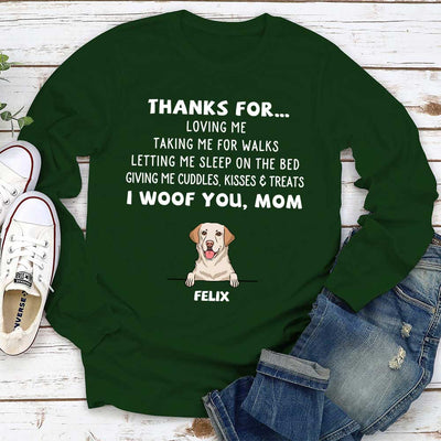 Dog Thanks For... - Personalized Custom Long Sleeve T-shirt