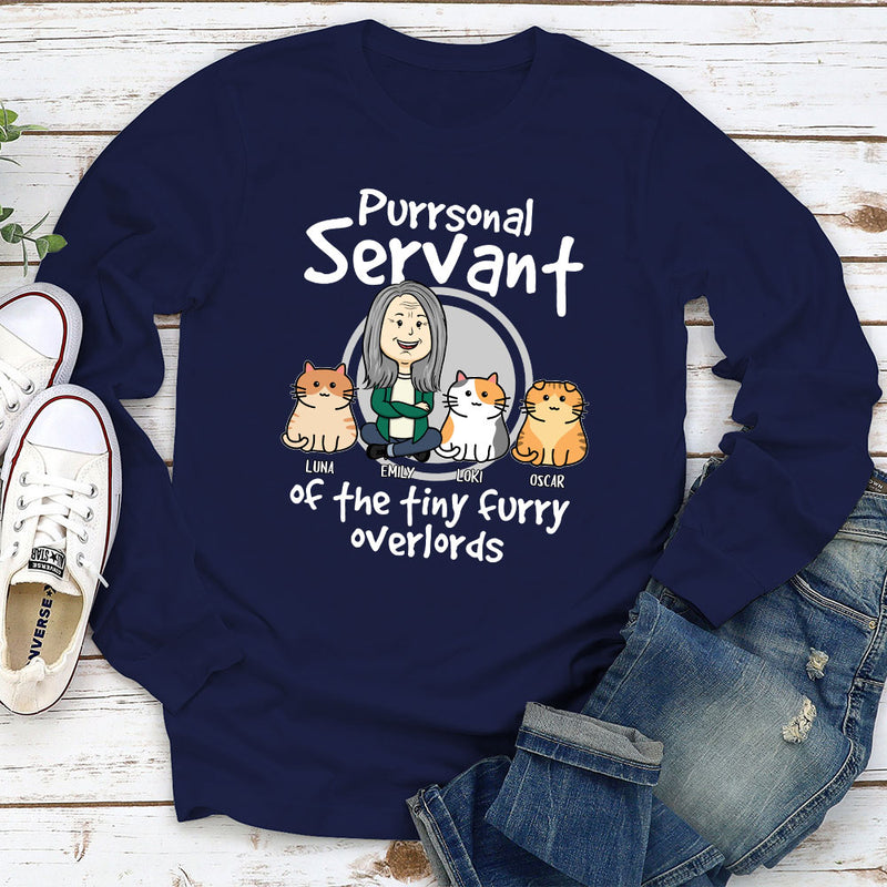 Cat Purrsonal Servant - Personalized Custom Long Sleeve T-shirt