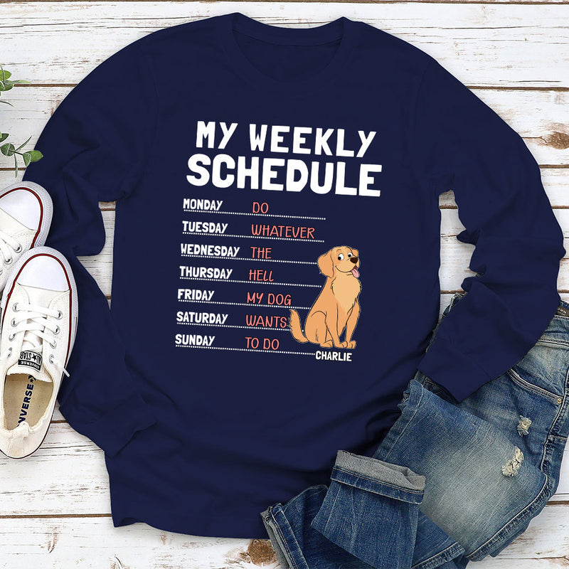 My Weekly Schedule - Personalized Custom Long Sleeve T-shirt