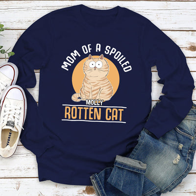 Mom Of Spoiled Cat - Personalized Custom Long Sleeve T-shirt