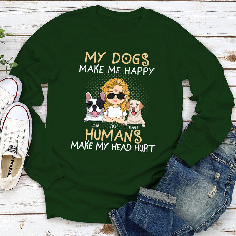 My Dog Vs Humans - Personalized Custom Long Sleeve T-shirt