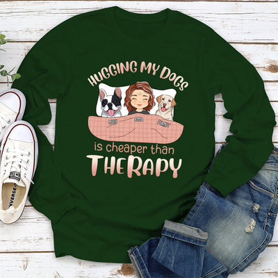 Hugging My Dog - Personalized Custom Long Sleeve T-shirt