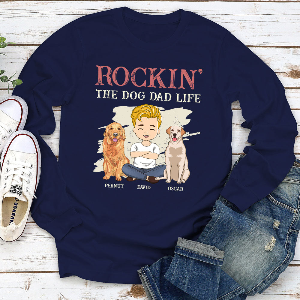 Rockin Dog Mom - Personalized Custom Long Sleeve T-shirt
