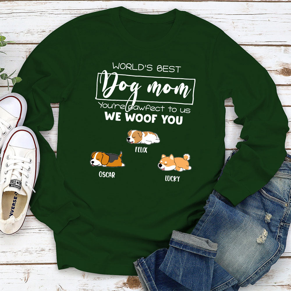 Pawfect Mom Dad Personalized Father Mother's Day Custom Unisex Long Sleeve Shirt