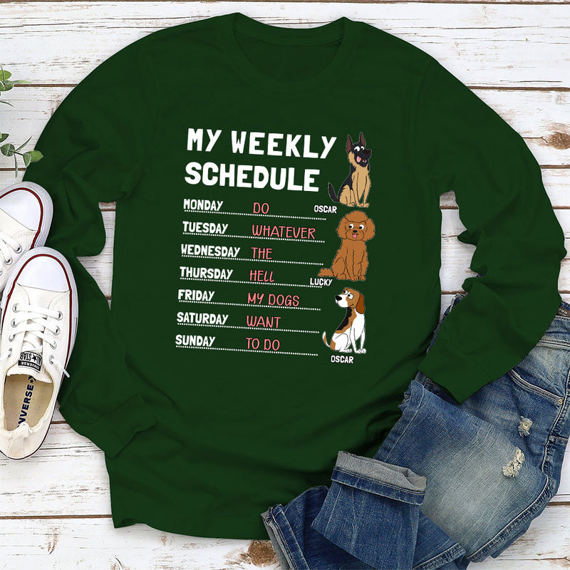 My Weekly Schedule - Personalized Custom Long Sleeve T-shirt