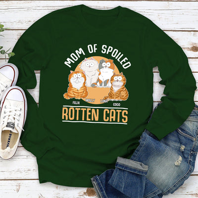 Mom Of Spoiled Cat - Personalized Custom Long Sleeve T-shirt