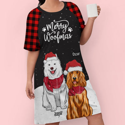 Merry Woofmas Snow - Personalized Custom 3/4 Sleeve Dress