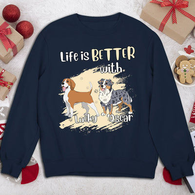 Life With Dog - Personalized Custom Sweatshirt