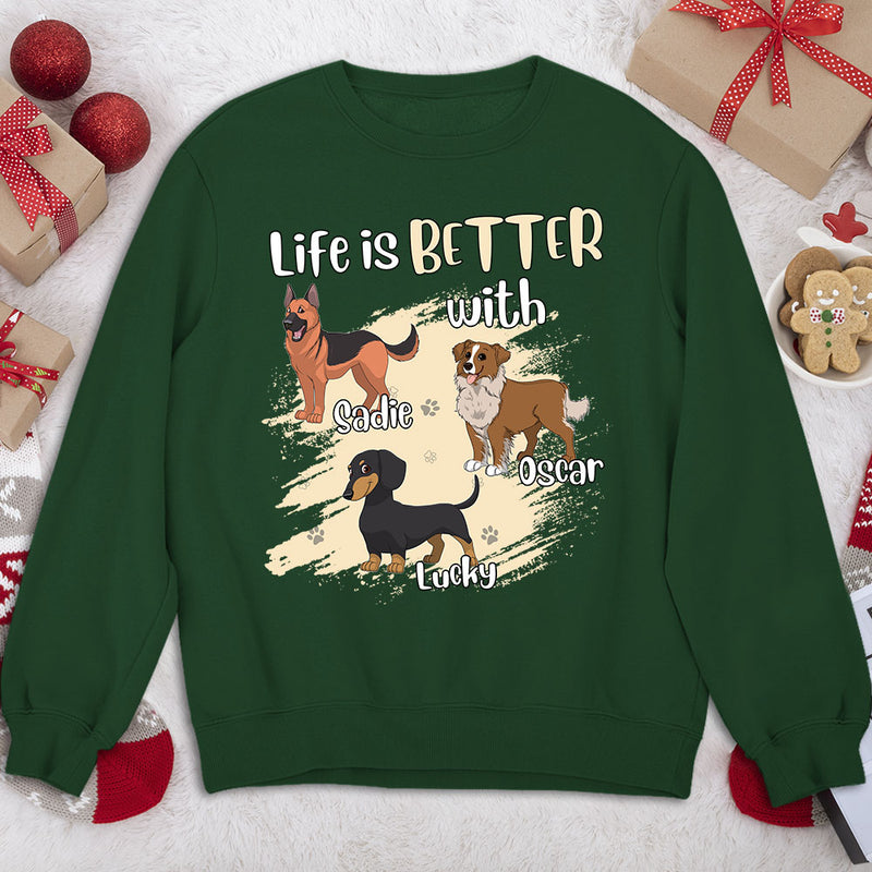 Life With Dog - Personalized Custom Sweatshirt